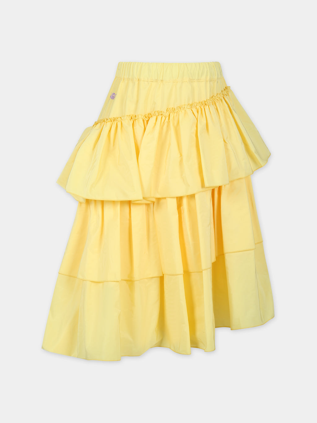 Yellow skirt for girl with logo